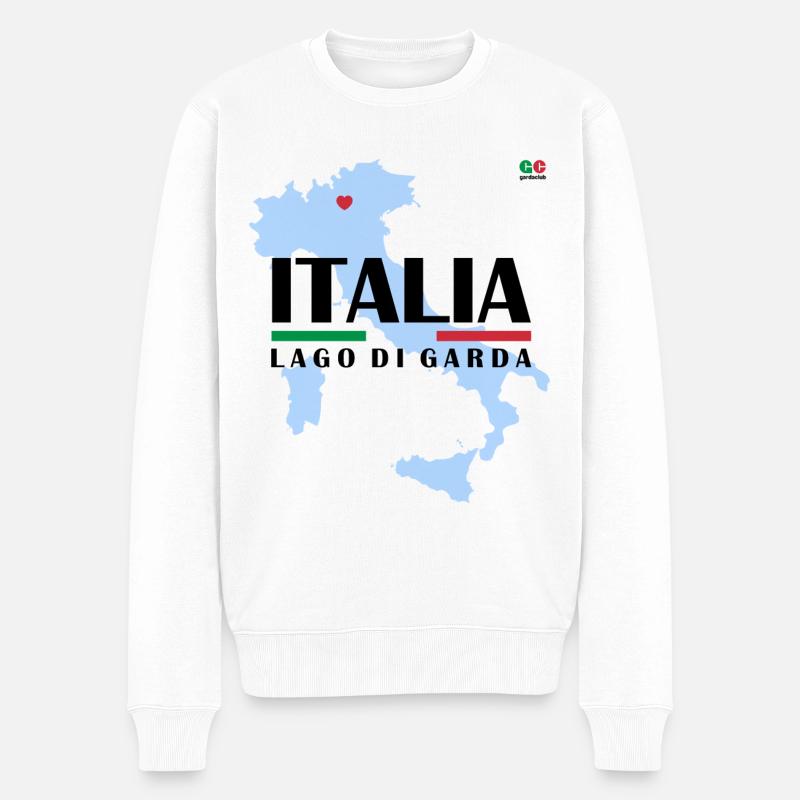 ITALIE LAC DE GARDE - Pull Premium bio Homme - blanc