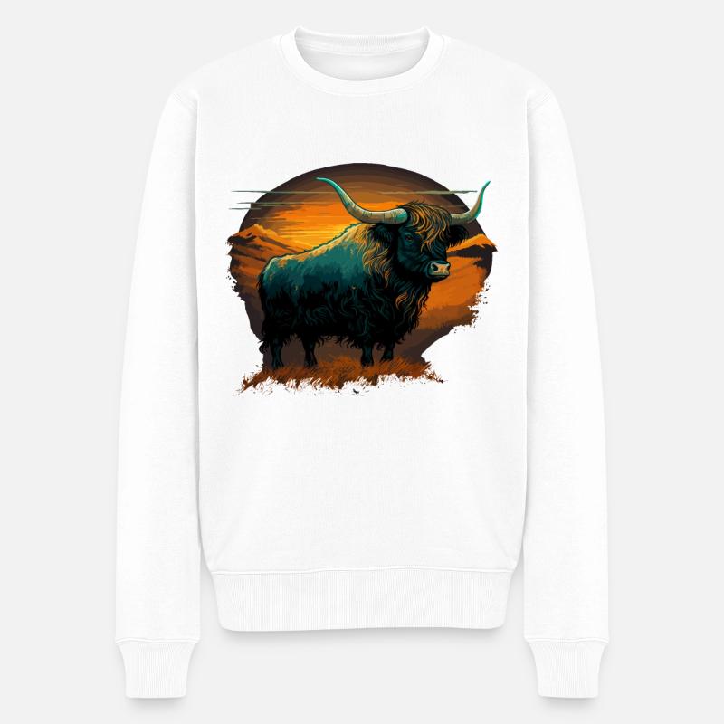 Berg Yak - Männer Premium Bio Pullover - Weiß