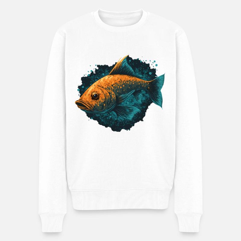Tête de poisson - Pull Premium bio Homme - blanc