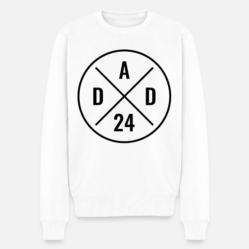 Dad 24 Geburt Baby Vater Liebe Vatertag Papa 2024 - Männer Premium Bio Pullover - Weiß