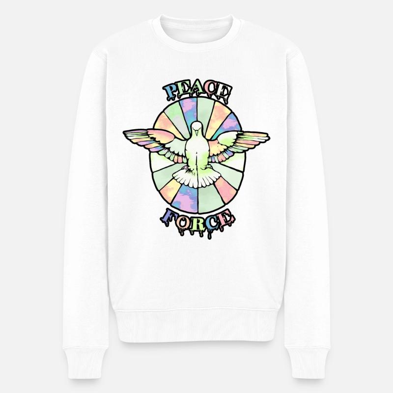 PeaceForce - Pull Premium bio Homme - blanc