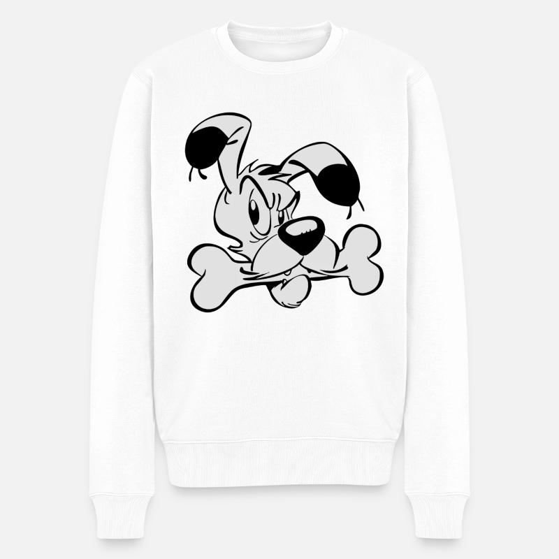 Astérix et Obélix - Idéfix Et Os - Pull Premium bio Homme - blanc