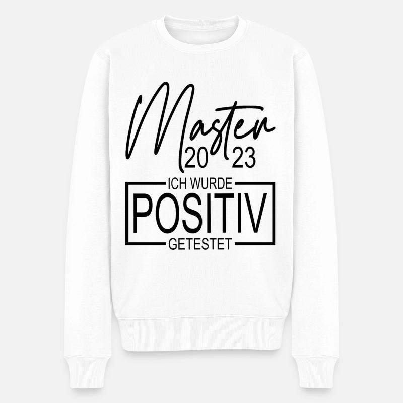 Master Abschluss 2023 positiv getestet - Männer Premium Bio Pullover - Weiß