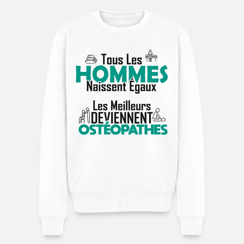 Ostéopathe / Cadeau Homme / Ostéopathie - Pull Premium bio Homme - blanc