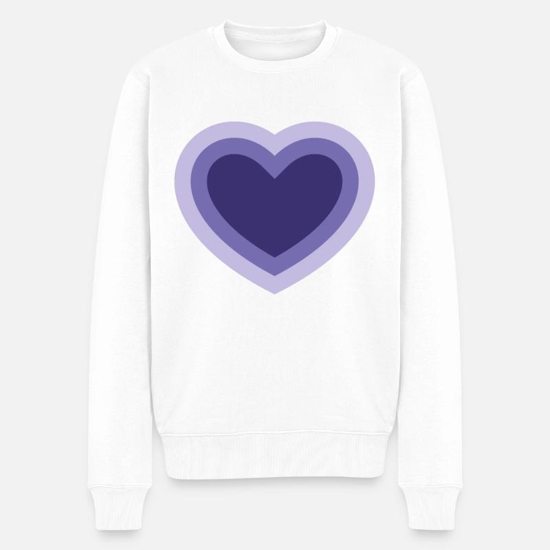 Coeur Concentrique Violet - Pull Premium bio Homme - blanc