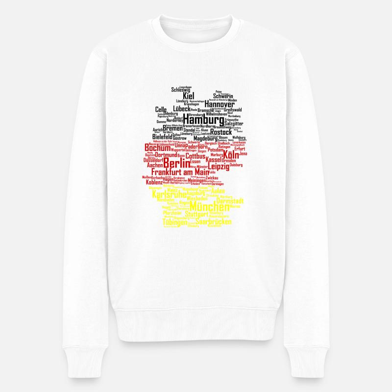 Deutschland Staedte - Männer Premium Bio Pullover - Weiß