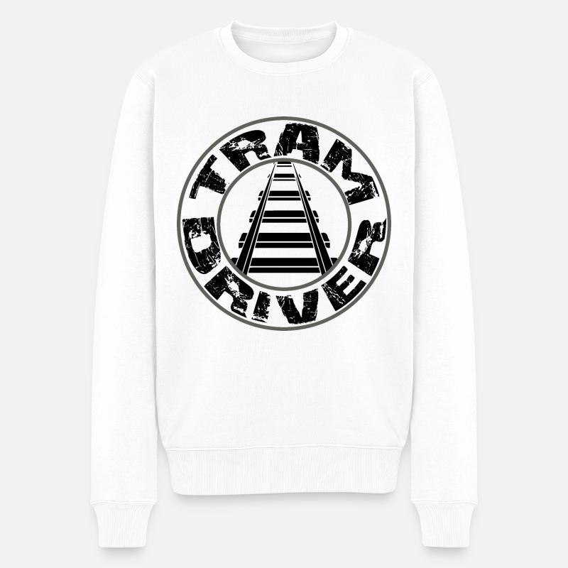 Logo Tram Driver Round - Pull Premium bio Homme - blanc