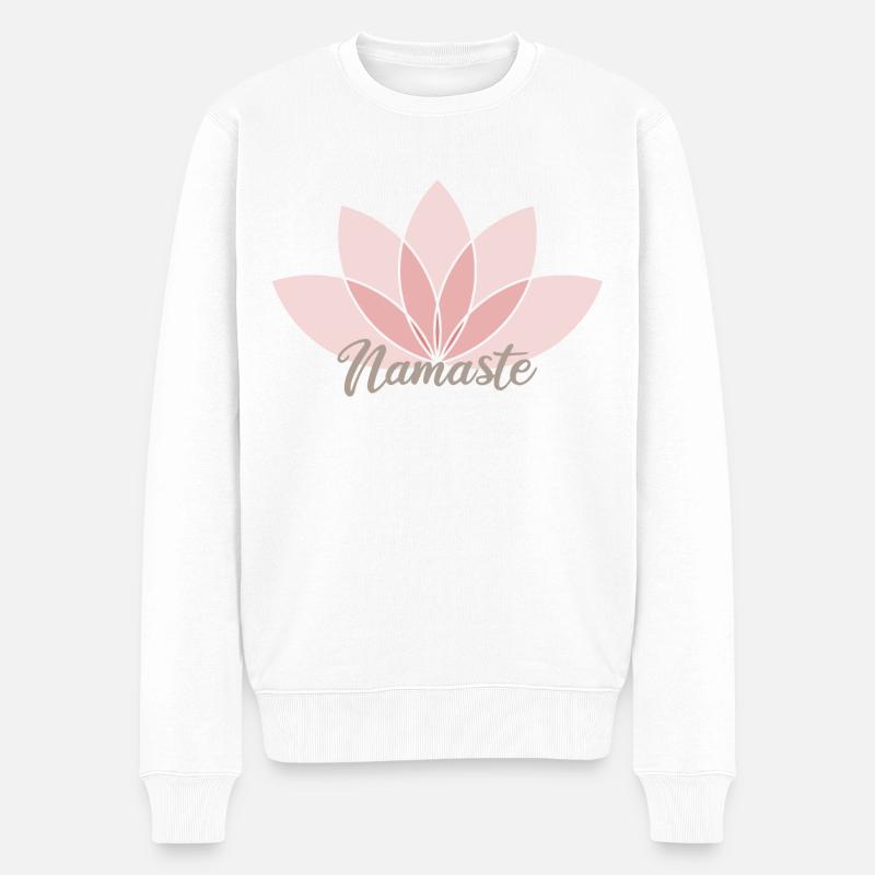 Namaste - Männer Premium Bio Pullover - Weiß