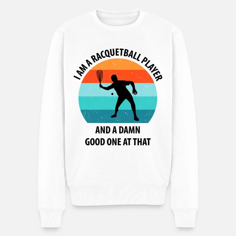 Racqueetball - Männer Premium Bio Pullover - Weiß