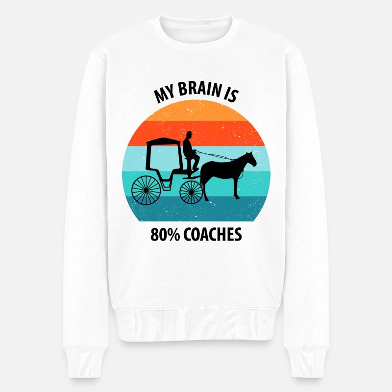 Calèche de cocher Calèche tirée par des chevaux Calèche - Pull Premium bio Homme - blanc