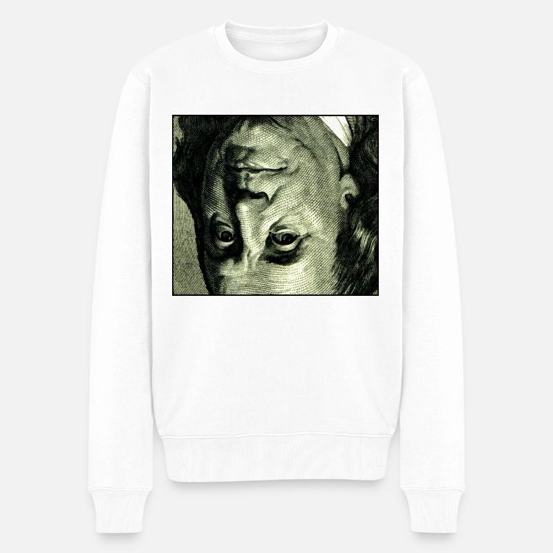 Herr Geld - Männer Premium Bio Pullover - Weiß