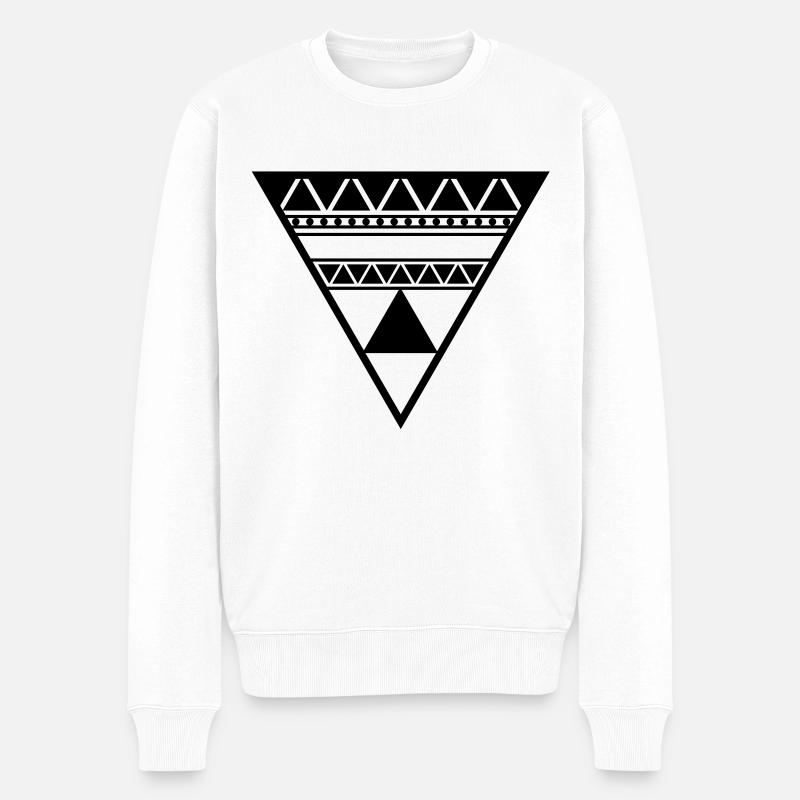 Dreieck - Männer Premium Bio Pullover - Weiß