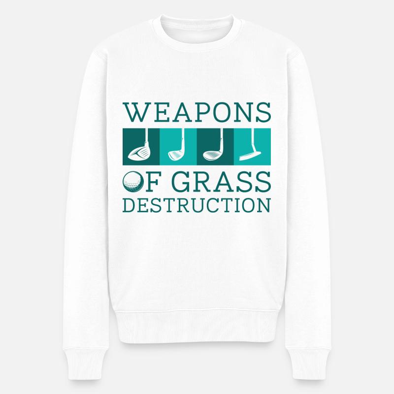 Grasvernichtungswaffen - Männer Premium Bio Pullover - Weiß
