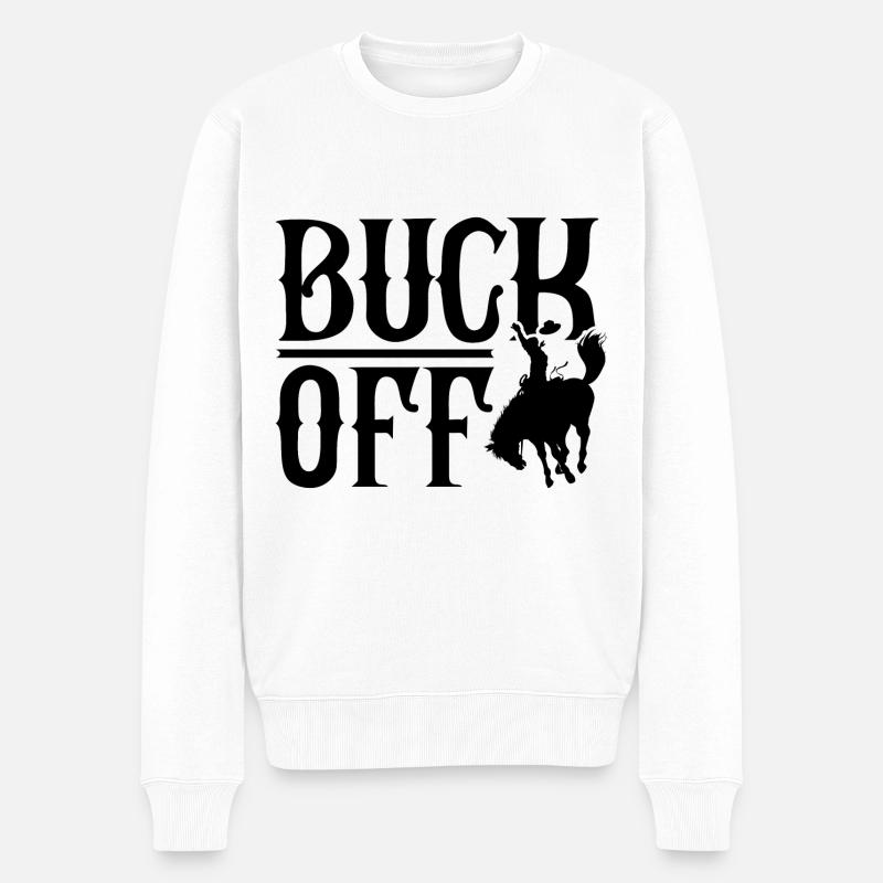 Buck Off - Pull Premium bio Homme - blanc