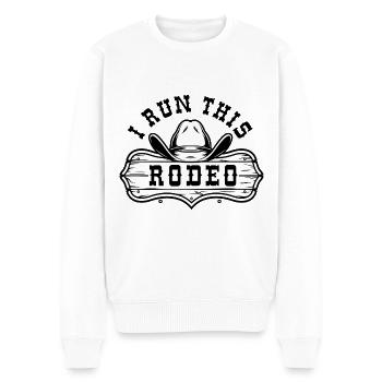 Je cours ce rodéo - Pull Premium bio Homme - blanc - Devant - Thijin (182cm)