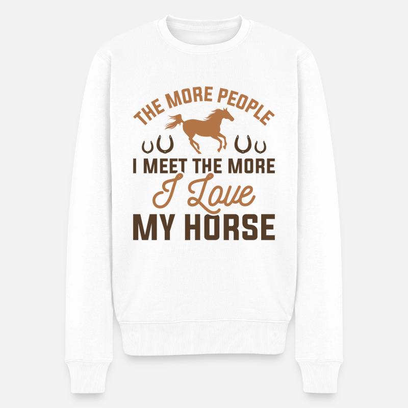 J’aime mon cheval - Pull Premium bio Homme - blanc