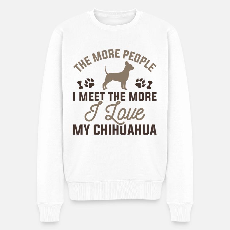 Ich liebe meinen Chihuahua - Männer Premium Bio Pullover - Weiß