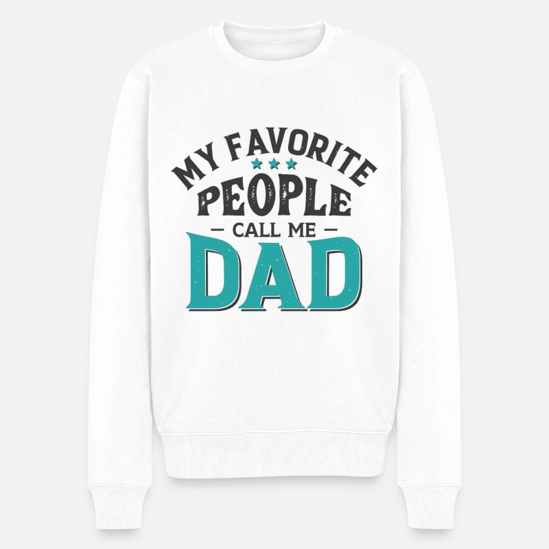 Meine Lieblingsmenschen nennen mich Papa - Männer Premium Bio Pullover - Weiß