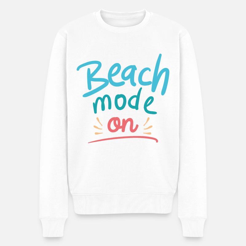 Strandmodus Ein - Männer Premium Bio Pullover - Weiß