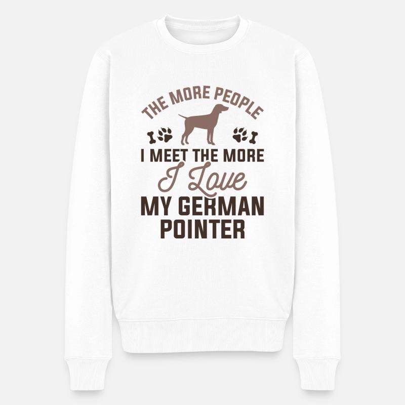 Ich liebe meinen deutschen Zeiger - Männer Premium Bio Pullover - Weiß