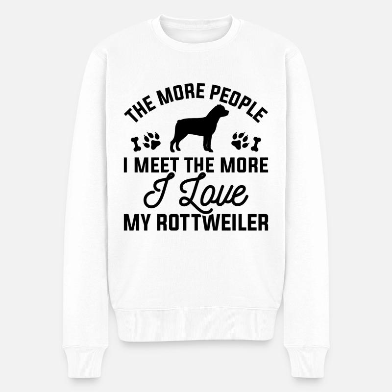 J’adore mon Rottweiler - Pull Premium bio Homme - blanc