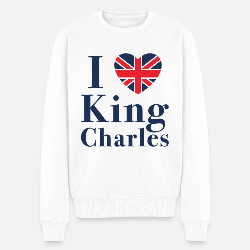 J’aime le roi Charles - Pull Premium bio Homme - blanc