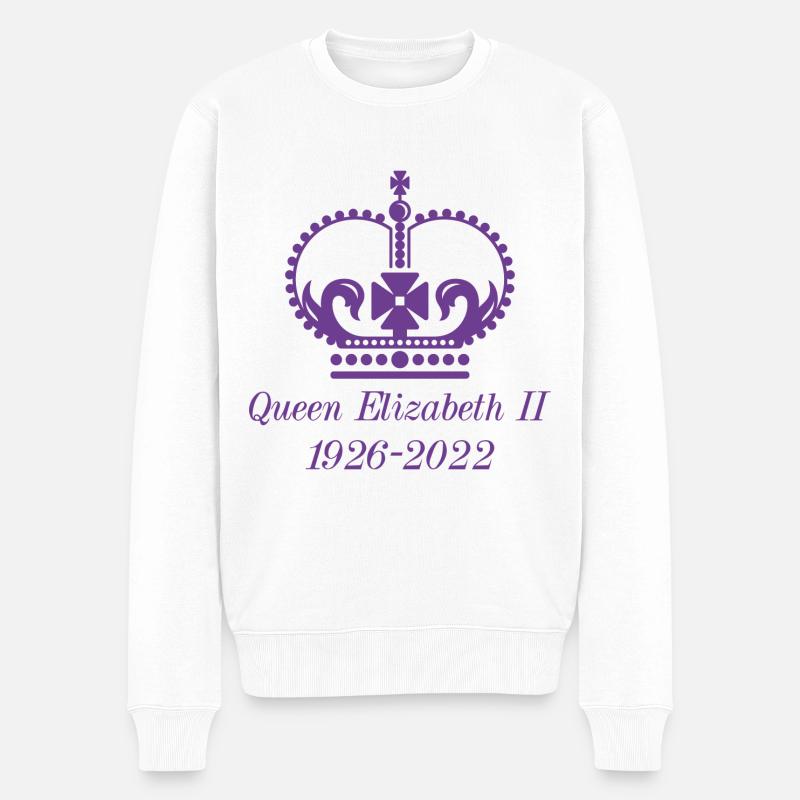 Königin Elisabeth II. - Männer Premium Bio Pullover - Weiß