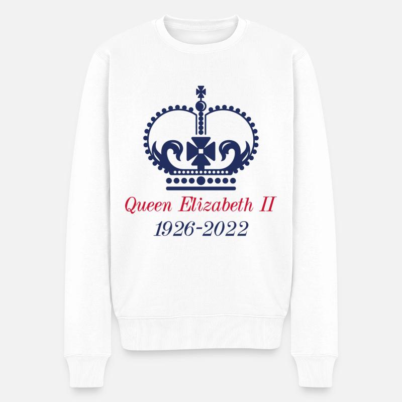 Königin Elisabeth II. - Männer Premium Bio Pullover - Weiß