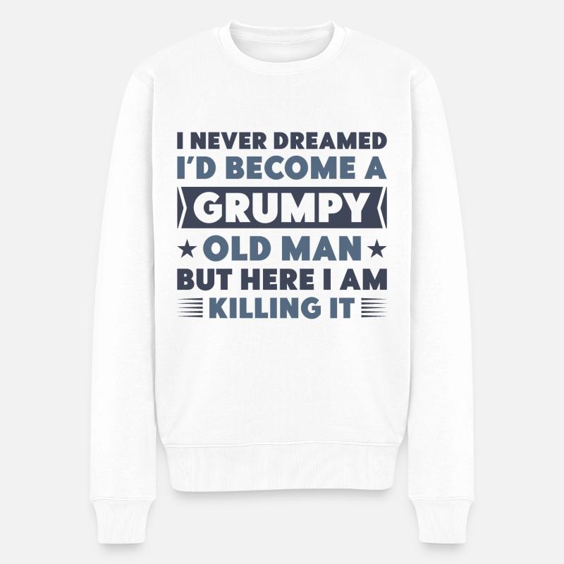 Vieil homme grincheux - Pull Premium bio Homme - blanc