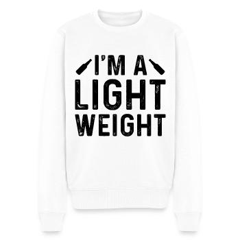 Je suis un poids léger - Pull Premium bio Homme - blanc - Devant - Thijin (182cm)