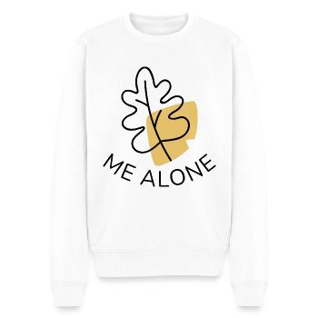 Leaf Me Alone - Männer Premium Bio Pullover - Weiß - Vorne - Thijin (182cm)