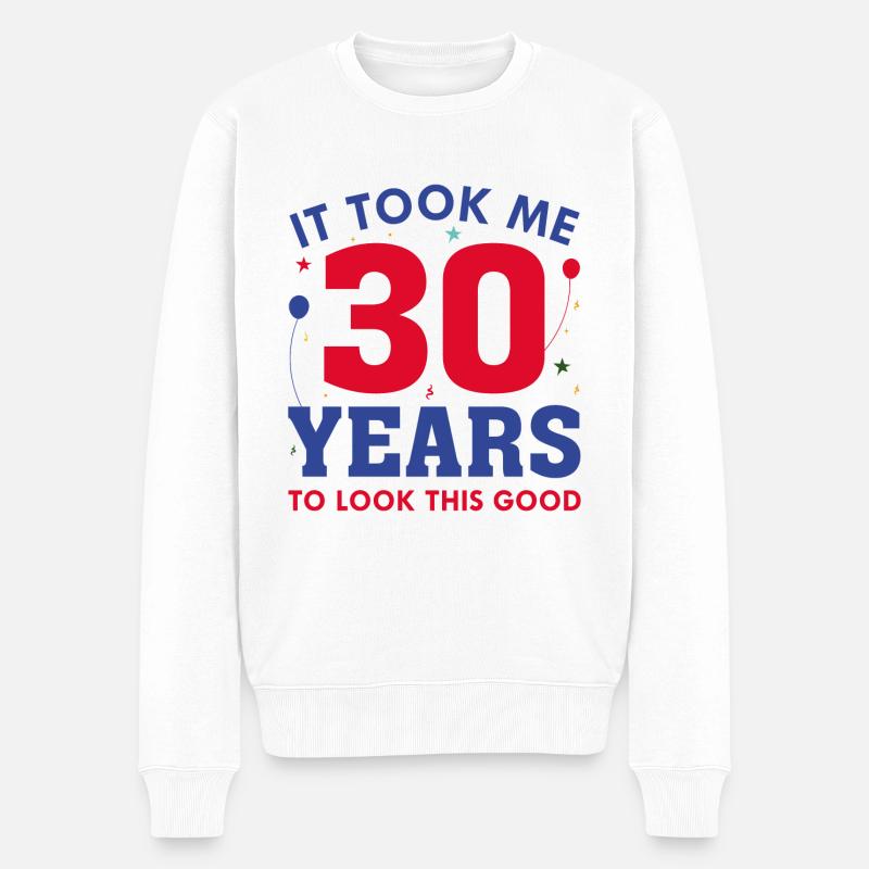 Il m’a fallu 30 ans pour être aussi beau - Pull Premium bio Homme - blanc