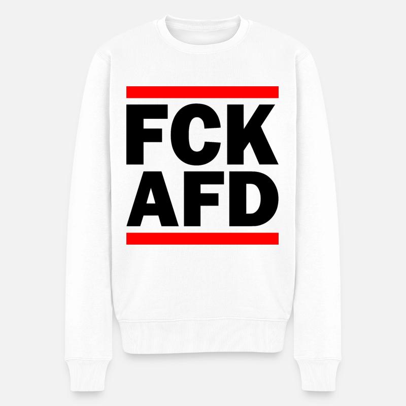 Fuck afd - Männer Premium Bio Pullover - Weiß