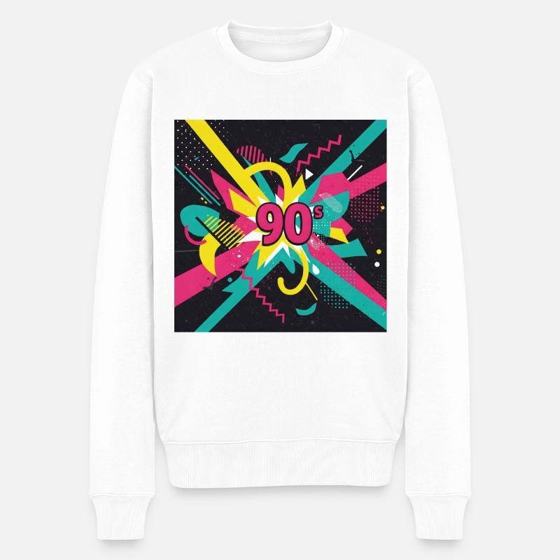 Ambiance des années 90 - Pull Premium bio Homme - blanc