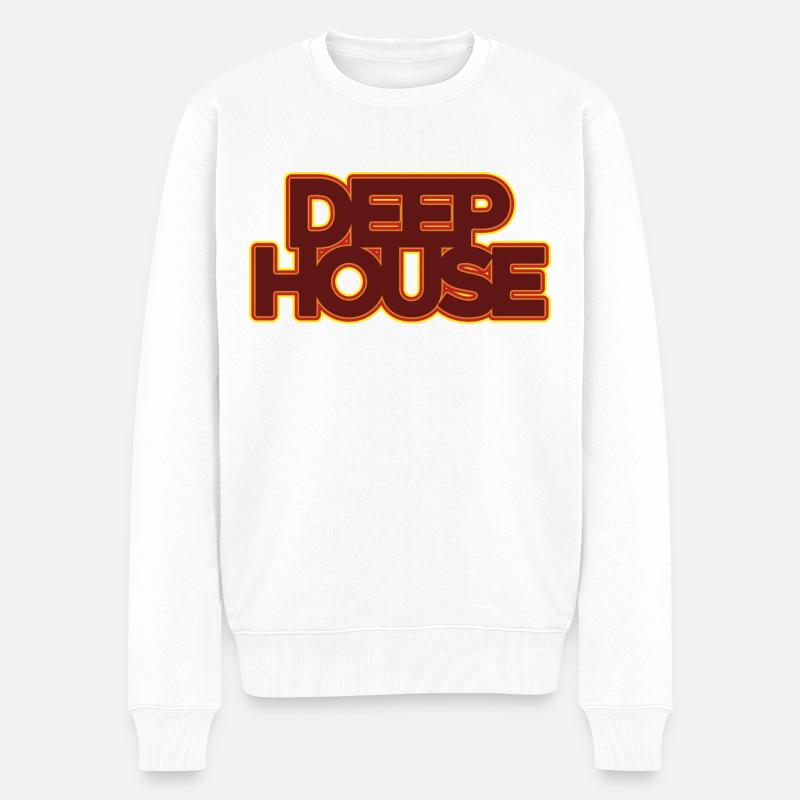 Deep House Musik - Männer Premium Bio Pullover - Weiß