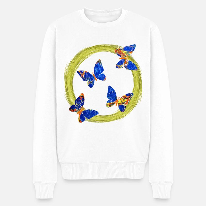 papillons e 273 - Pull Premium bio Homme - blanc