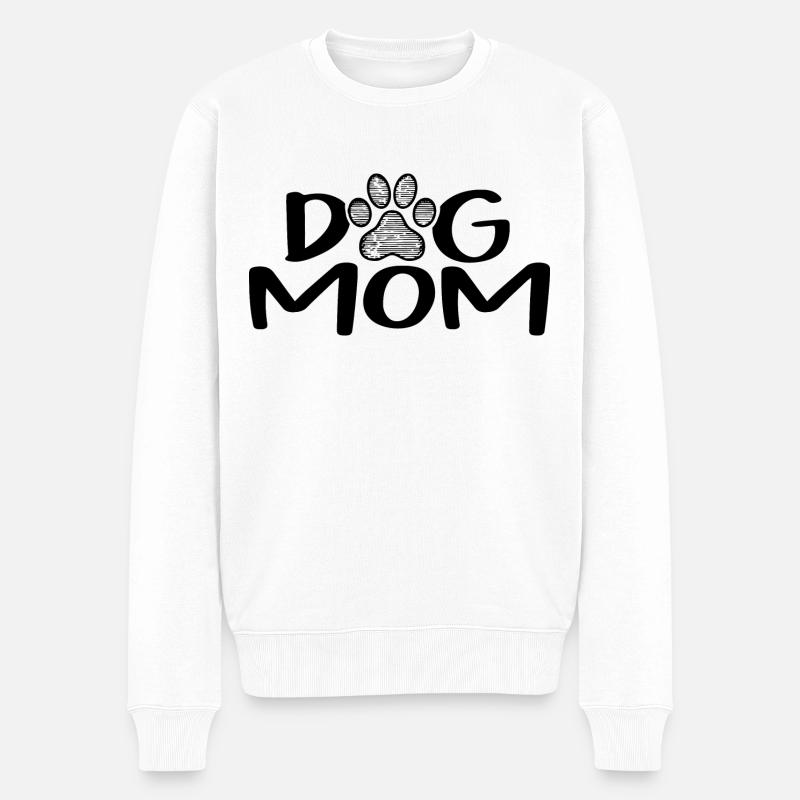 Dog Mom - Männer Premium Bio Pullover - Weiß