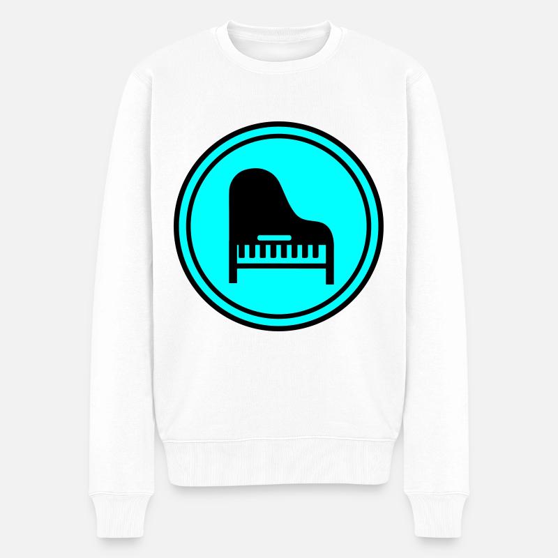 Klavier musik - Männer Premium Bio Pullover - Weiß