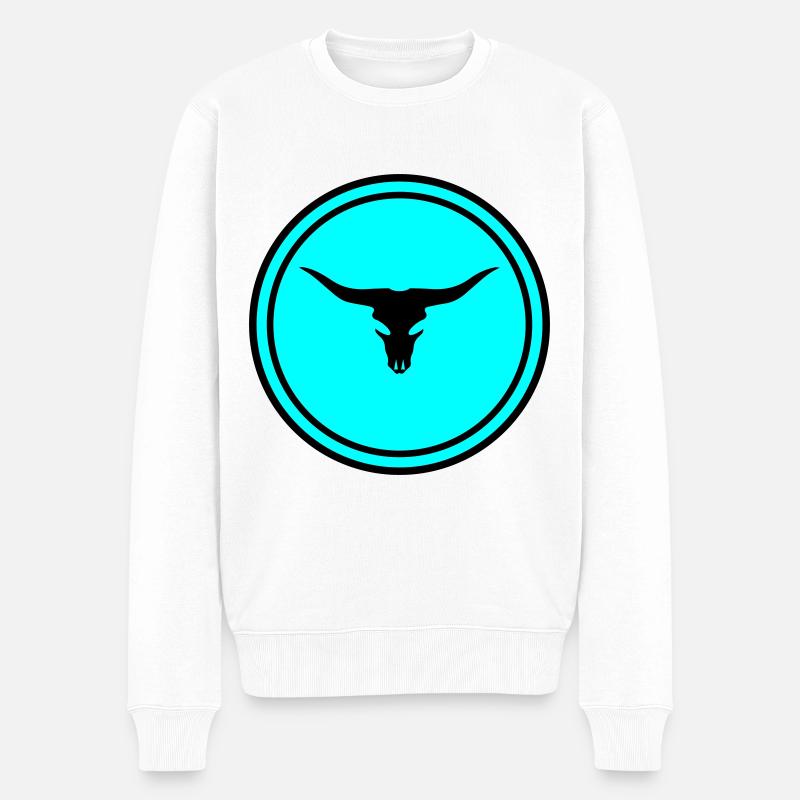 Crâne de vache taureau - Pull Premium bio Homme - blanc