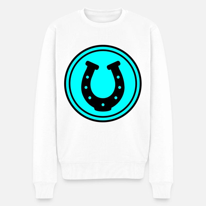 Icône en fer à cheval - Pull Premium bio Homme - blanc