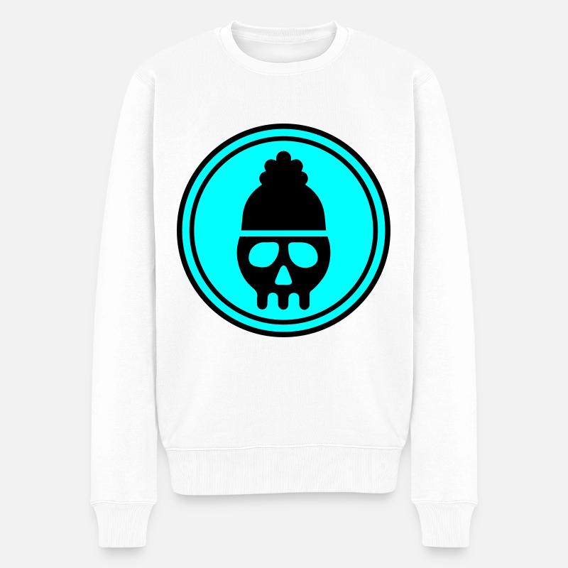 Skull kopf icon - Männer Premium Bio Pullover - Weiß