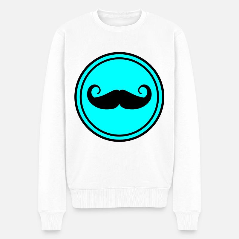 Schnurrbart symbol - Männer Premium Bio Pullover - Weiß