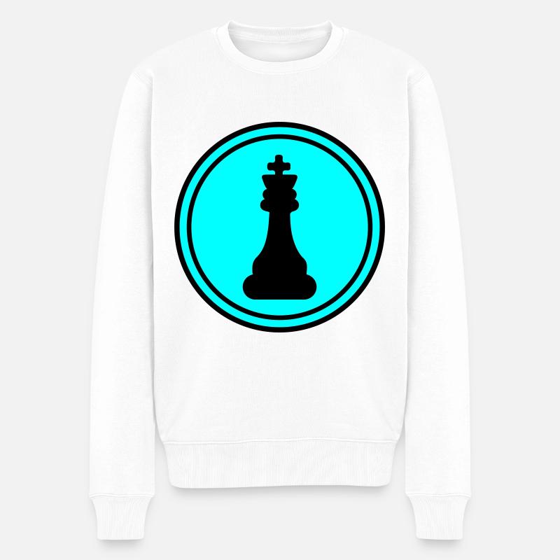 Schachfigur König - Männer Premium Bio Pullover - Weiß