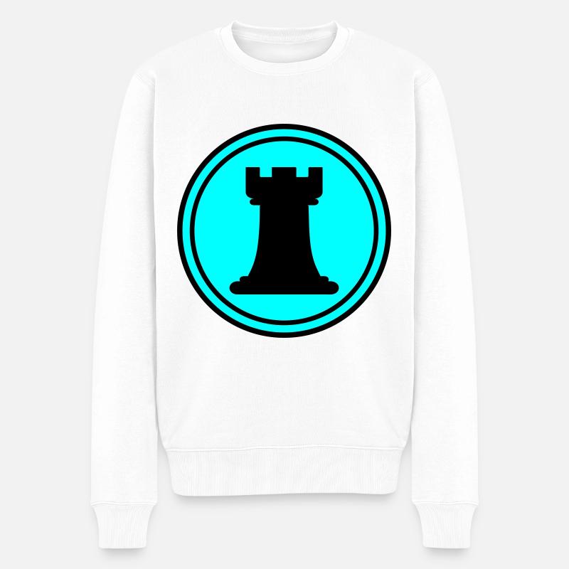Tour de pièces d’échecs - Pull Premium bio Homme - blanc