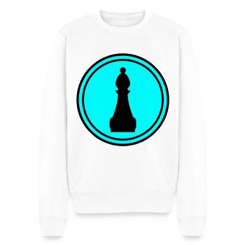 Schachfigur symbol - Männer Premium Bio Pullover - Weiß - Vorne - Thijin (182cm)