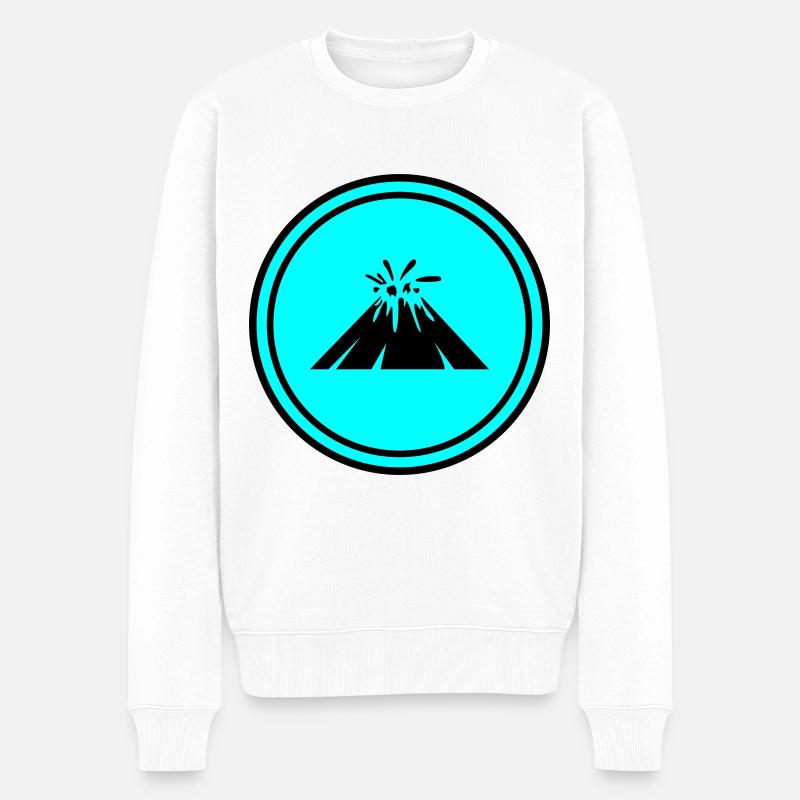 Vulkan icon symbol - Männer Premium Bio Pullover - Weiß