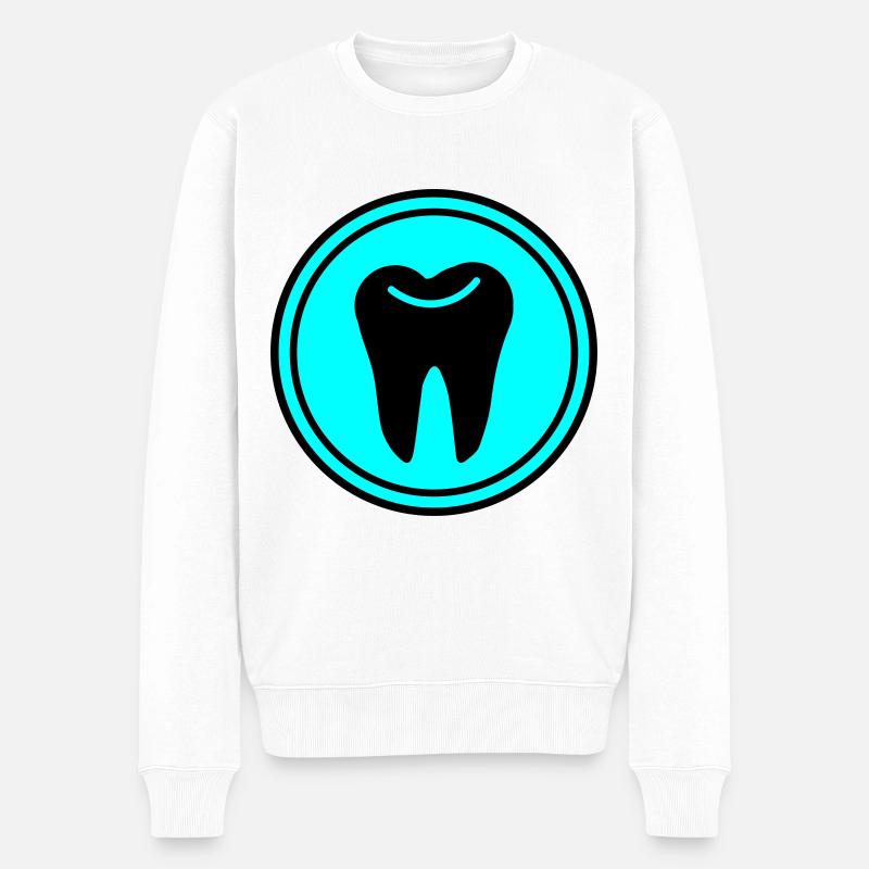 Zahn icon symbol - Männer Premium Bio Pullover - Weiß