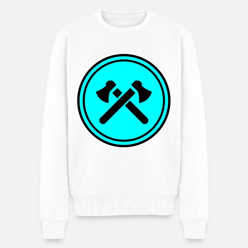 Axt Symbol - Männer Premium Bio Pullover - Weiß