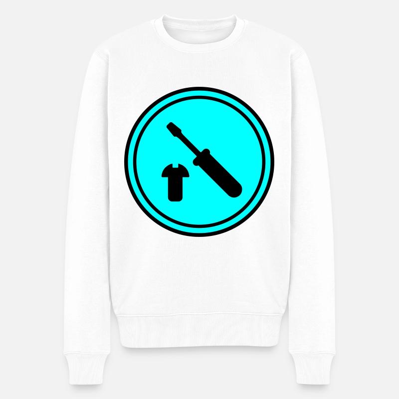 Schraubenzieher Symbol - Männer Premium Bio Pullover - Weiß