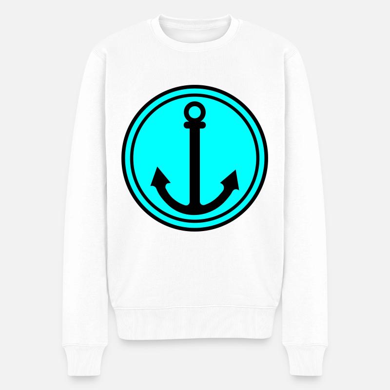 Anker Symbol - Männer Premium Bio Pullover - Weiß